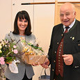 (v.l.) Ines Schapp-Steinhäusl und Georg Windtner beim Jubiläum '70 Jahre Mesner Gemeinschaft der Diözese Linz'